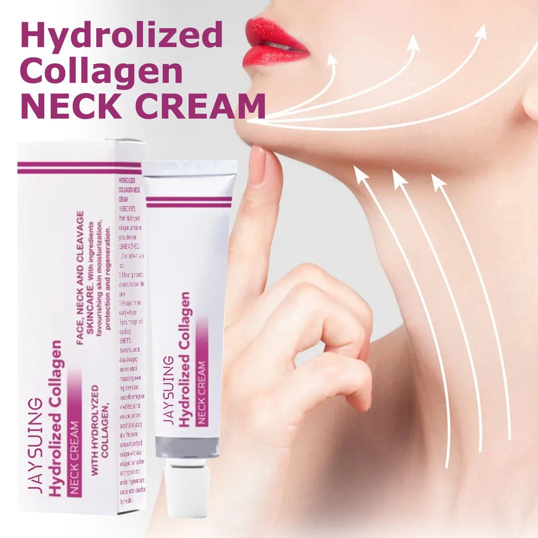 Hydrolyzed Collagen Neck Cream Smooths and Lightens Wrinkles Swan Neck Moisturizer Fine Lines Anti Aging and Whitening