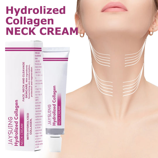 Hydrolyzed Collagen Neck Cream Smooths and Lightens Wrinkles Swan Neck Moisturizer Fine Lines Anti Aging and Whitening