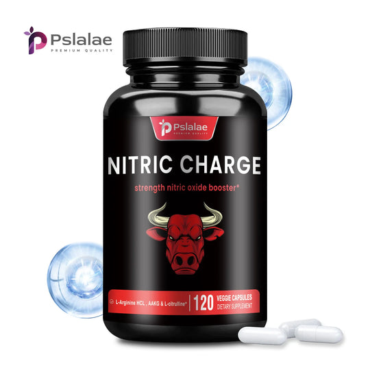 Nitric Charge - with L-Arginine, L-Citrulline - Improve Endurance, Muscle Mass, and Athletic Performance - 120 Capsules