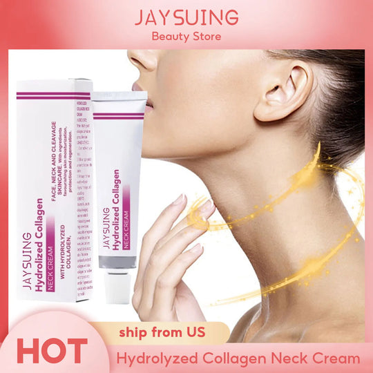 Hydrolyzed Collagen Neck Cream Smooths and Lightens Wrinkles Swan Neck Moisturizer Fine Lines Anti Aging and Whitening