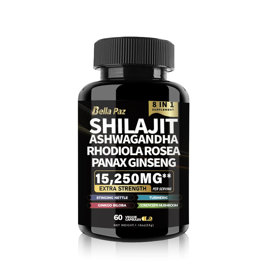 Bundle: Sea Moss 7000mg, Black Seed Oil 4000mg, Ashwagandha 2000mg, Ginger, Shilajit 9000mg, Ginseng 1500mg (2 Bottles)