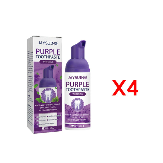 Gums Care Mint Teeth Whitening Mousse Yellow Cleaning Tooth Stains Desalinating Oral Odor Remove Purple Toothpaste 60ml