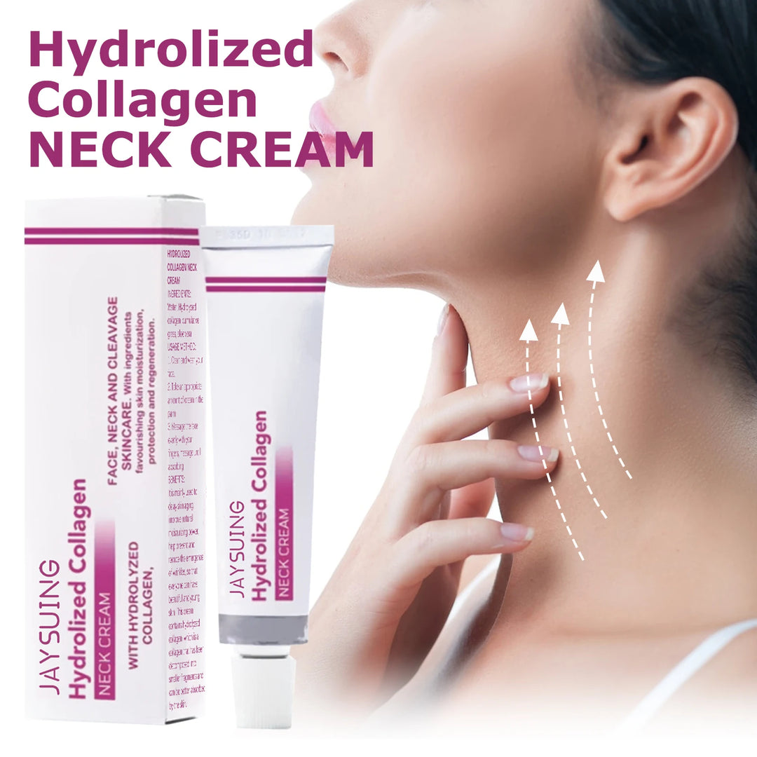 Hydrolyzed Collagen Neck Cream Smooths and Lightens Wrinkles Swan Neck Moisturizer Fine Lines Anti Aging and Whitening