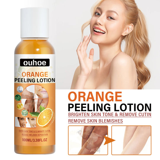 Orange Peeling Lotion Gentle Exfoliating Fading Dark Spots for Body Relieve Dry Skin Moisturize Brightening Skin Tone Care Cream