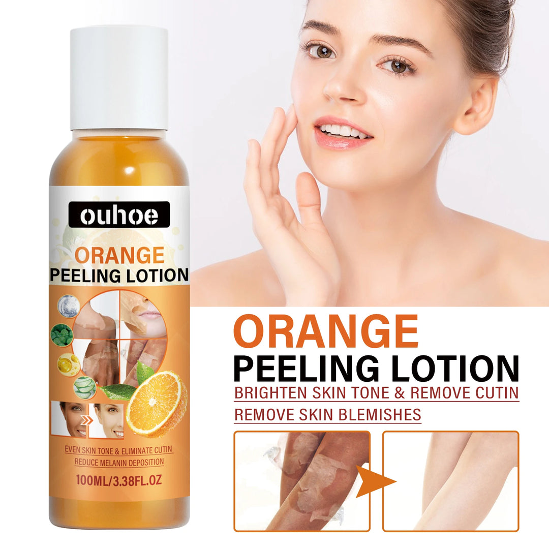 Orange Peeling Lotion Gentle Exfoliating Fading Dark Spots for Body Relieve Dry Skin Moisturize Brightening Skin Tone Care Cream