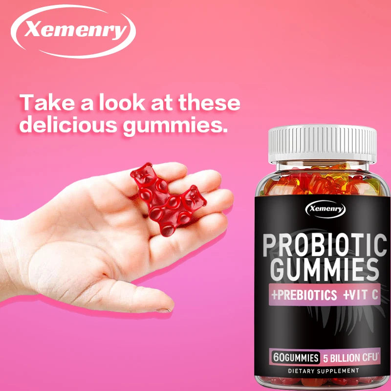 Probiotic Gummies - Good for Intestinal Health, Relieve Bloating and Promote Digestion, Immune Support - 60 Gummies