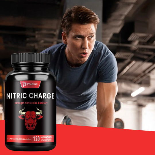 Nitric Charge - with L-Arginine, L-Citrulline - Improve Endurance, Muscle Mass, and Athletic Performance - 120 Capsules