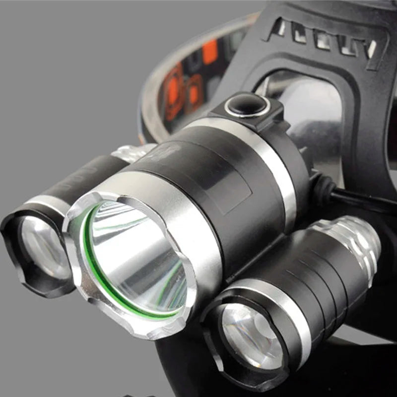 LED Headlamp High Lumens 4 Modes 18650 Rechargeable Battery Flashlight