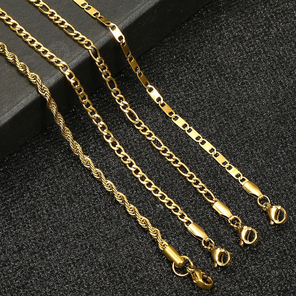 4Pcs/Lot Rope Figaro Curb Link Chain Anklets For Women