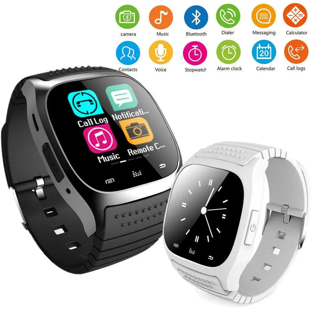 Men Women Bluetooth Smart Watch Fitness Tracker Pedometer Phone Mate for Android Cell Phones