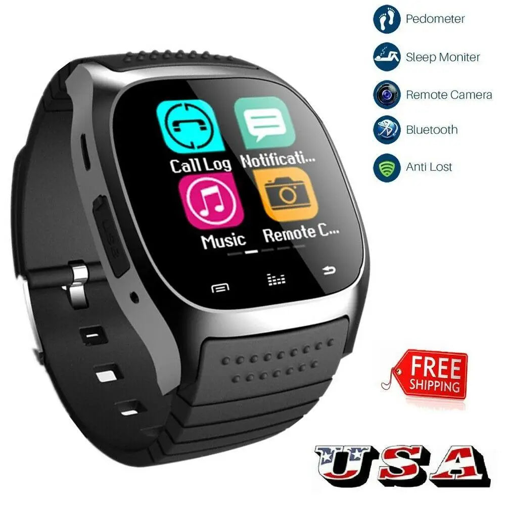 Men Women Bluetooth Smart Watch Fitness Tracker Pedometer Phone Mate for Android Cell Phones