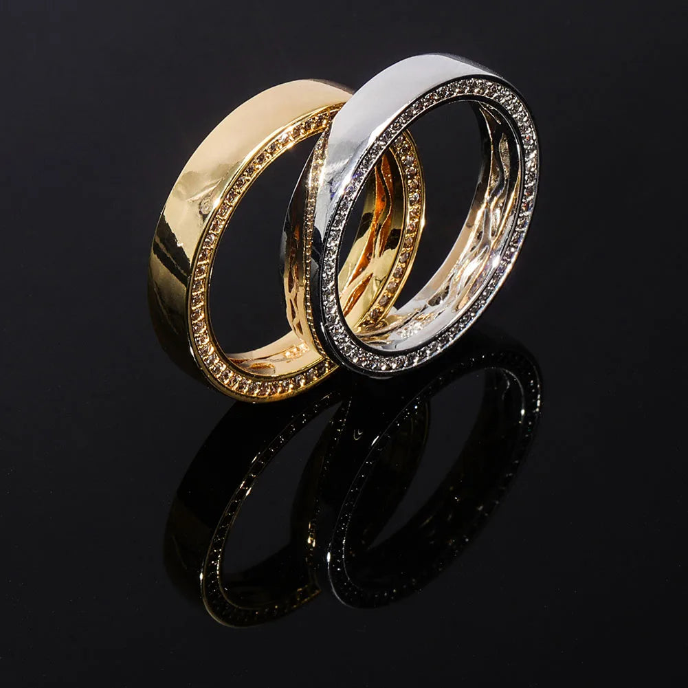 Couple Rings 4mm/6mm 925 Sterling Silver Rings Top Brand Fine Jewelry High Quality Ice Out Bling Round Pattern