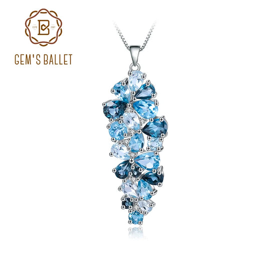 London Blue Topaz Swiss Blue Topaz Sky Blue Topaz Mix Gemstone Pendants For Women  Luxury Jewelry