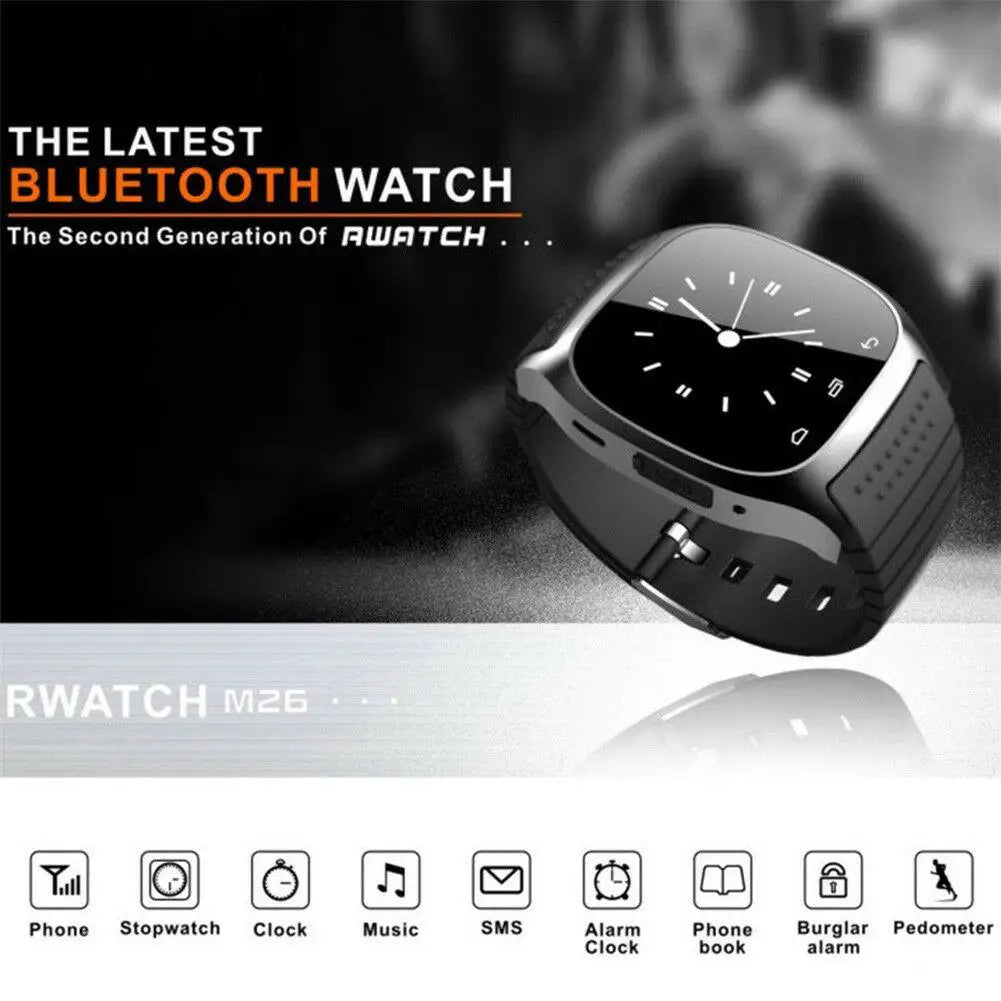 Men Women Bluetooth Smart Watch Fitness Tracker Pedometer Phone Mate for Android Cell Phones