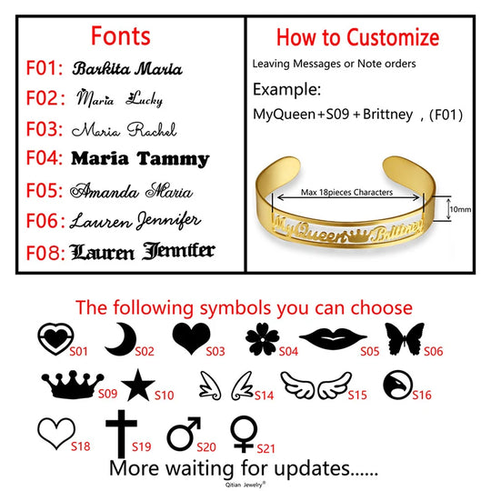 Customized Gold  Name Bangle     High Quality Stainless Steel Personalized ID