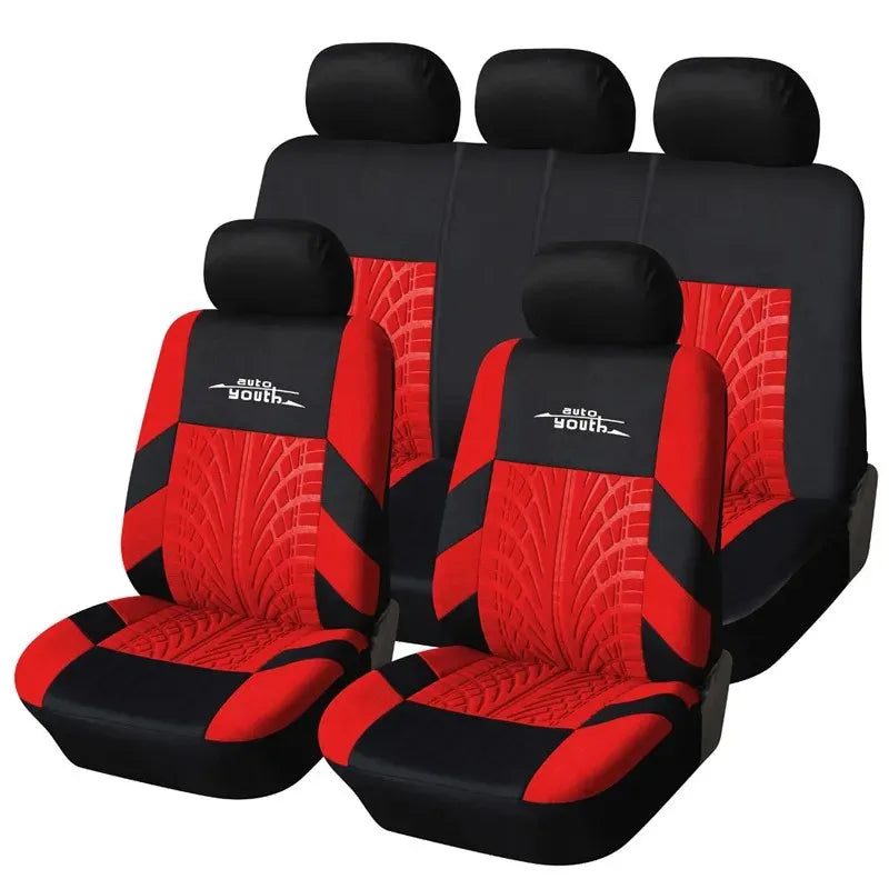 Fashion Tire Track Detail Style Universal Car Seat Covers Fits Most Brand 4 colors