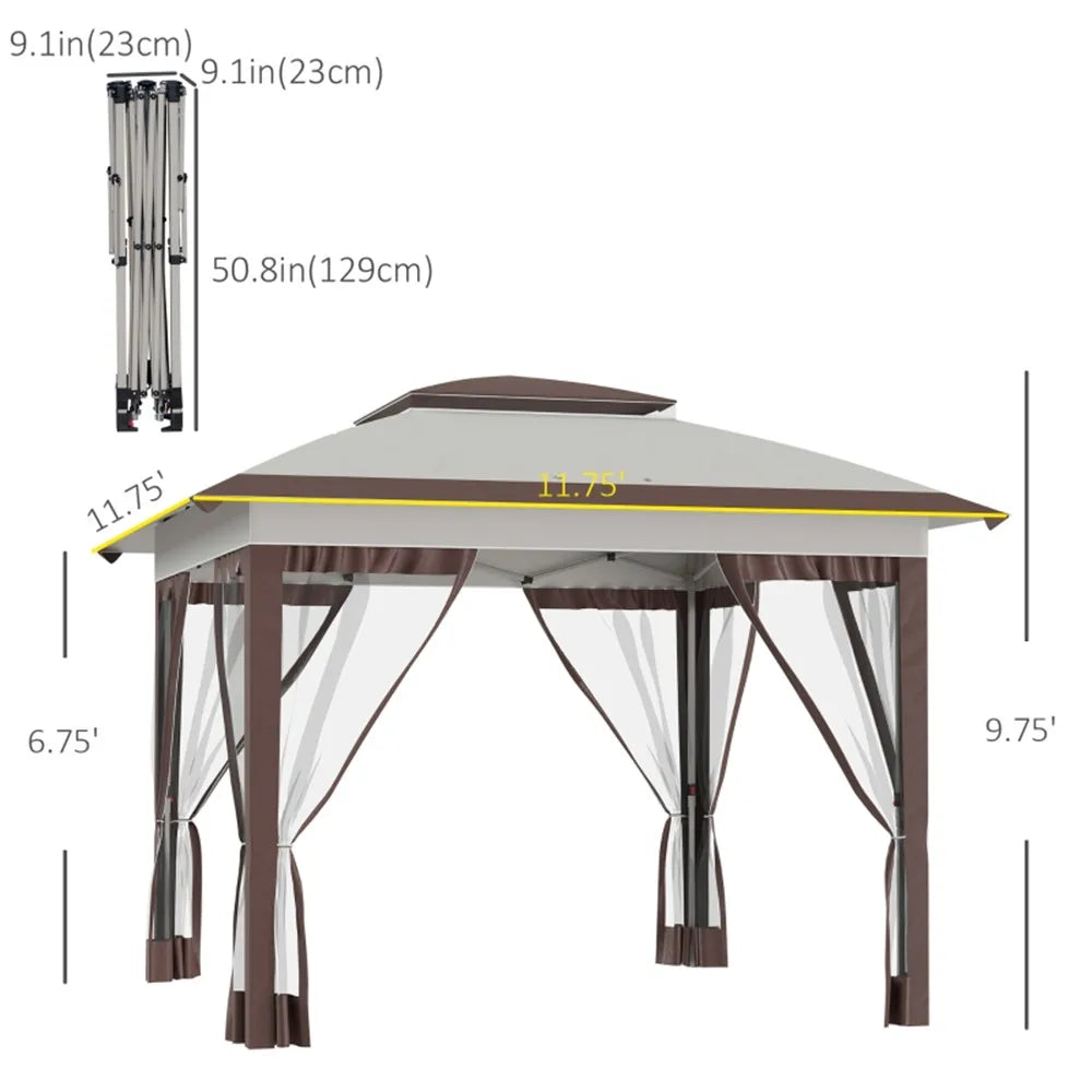 Outdoor Tent Open Air Pop Up Canopy Sun Gazebo