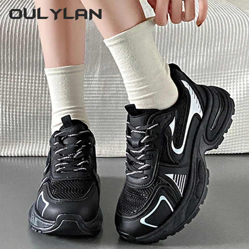 2024 Thick Sole Shoes Female Sports Running Shoes Women's Luxary Chunky Sneakers Spring Casual Ladies Fitness Vulcanize Shoes