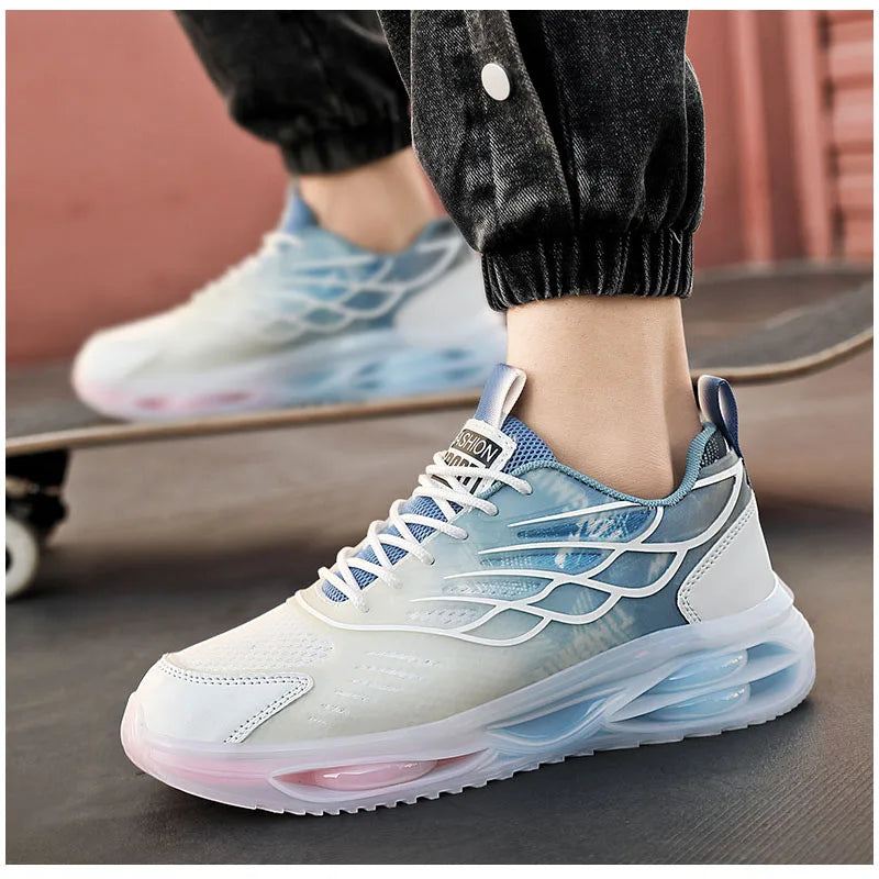 Fashion Mesh Glow Couple Sports Sneakers Leisure Elasticity Running for Men Women