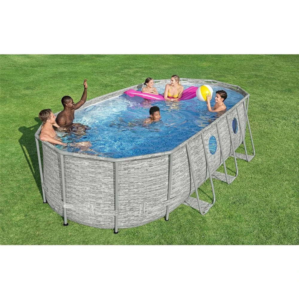 Above Ground Outdoor Swimming Pool Set  18' x 9' x 48" with 1500 GPH Filter Pump, Ladder, and Pool Cover