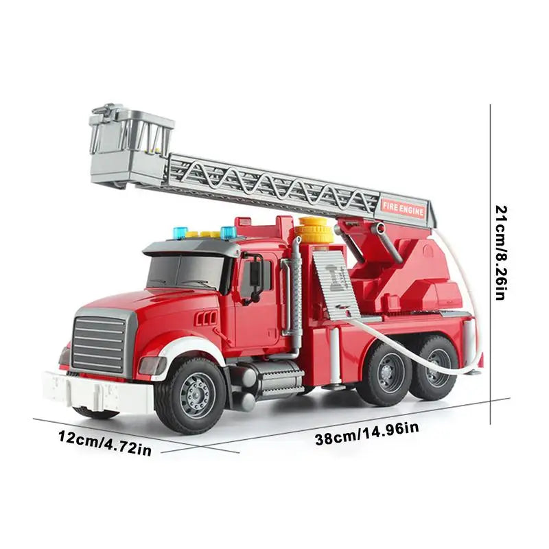 Fire Truck Toy 1:12 Rescue With Lights And Sirens Realistic Preschool Toys Durable