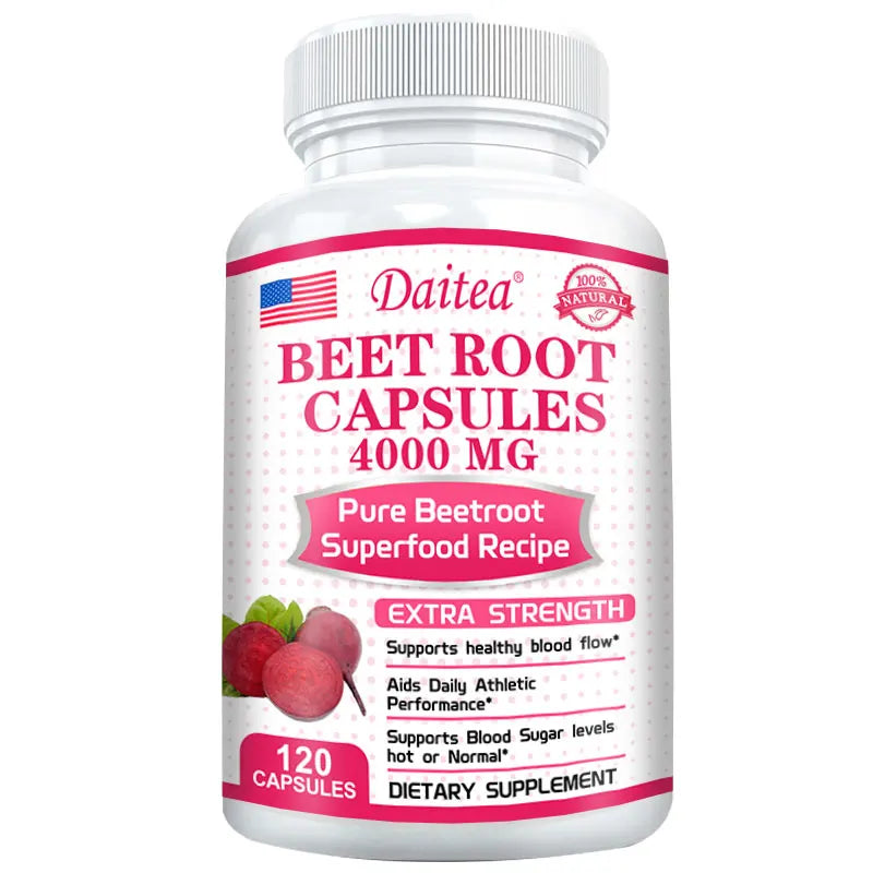 Beetroot Capsules - Beetroot Powder Supports Blood Pressure, Athletic Performance, Digestive Health, Immune System