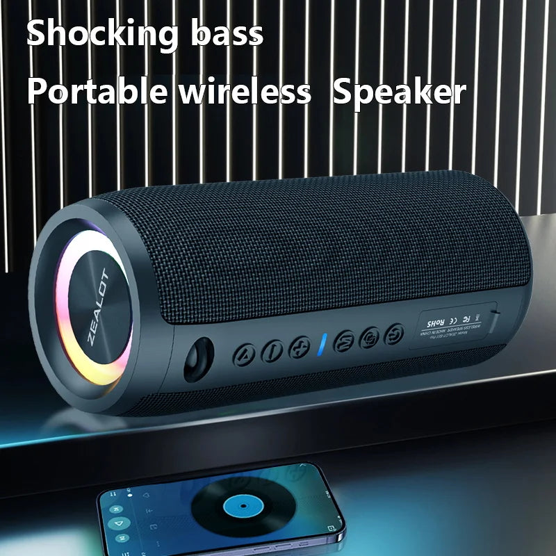 Pro 40W Wireless Speakers, Outdoor Portable Subwoofer, Waterproof IPX 6,  Dual Pairing,5200mAh Battery.