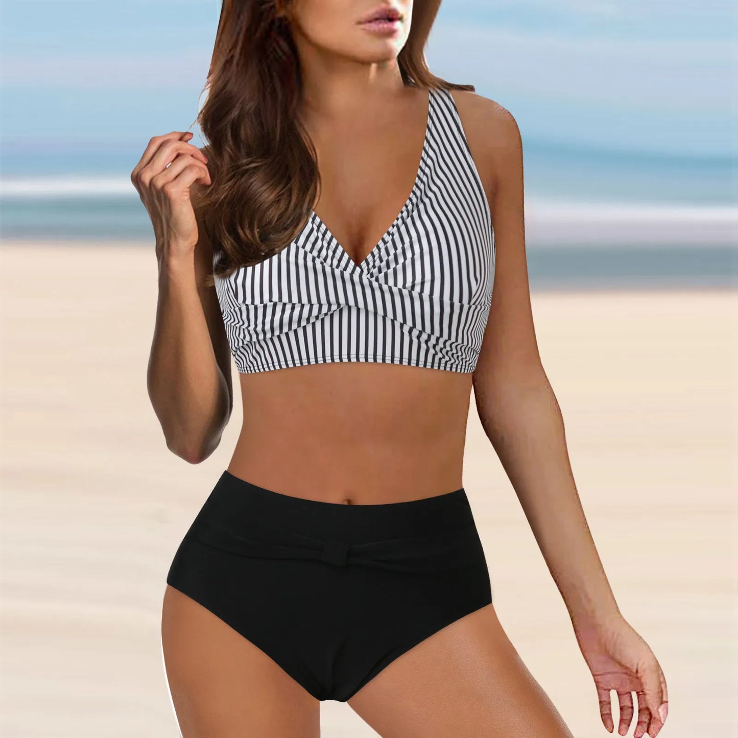 Women's High Waisted Bikini Sexy Push Up Two Piece Swimsuits Vintage Trendy