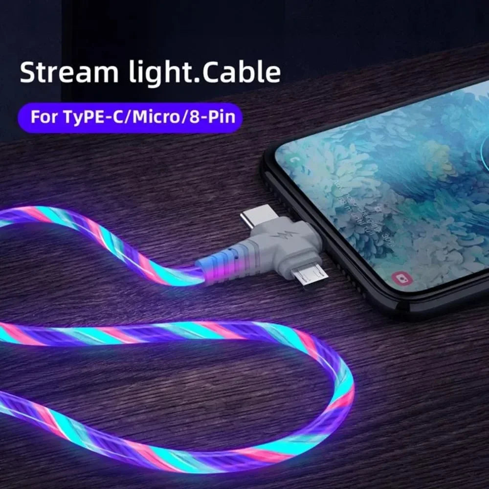 Glowing LED Light 3in1 Fast Charging Cable