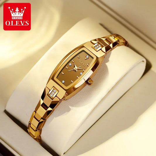 Luxury Women Fashion Gold Watch Waterproof Stainless Steel Small Diamond Dial