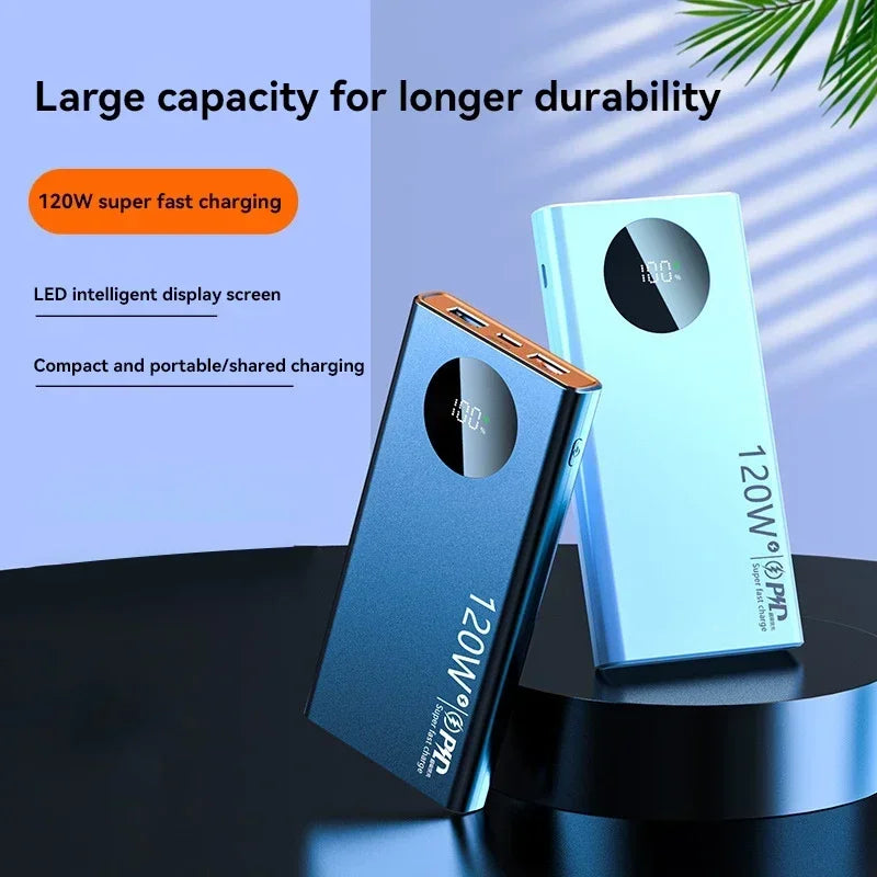 120W Super Fast Charging 100000mAh Thin and Light Portable Power Bank Cell Phone Accessories