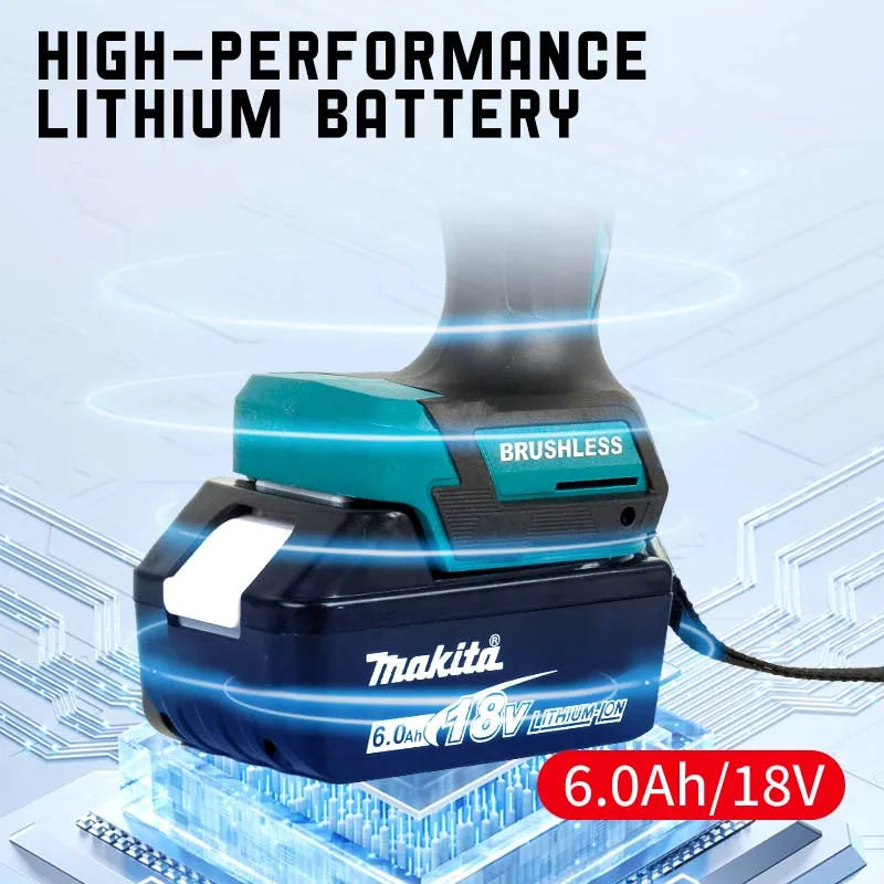 Cordless Driver Drill 18V LXT Brushless Motor Electric Screwdriver Power Tool Suitable for Makita 18V Battery