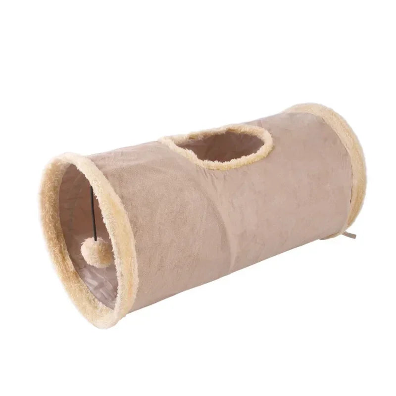 Cat Tunnel Tube Toy Collapsible Suede Fabric Play Tent Indoor  Exercising Hiding Training Interactive Toy Pet Supplies