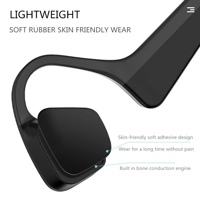 Bone Conduction Sports Headphone IPX5 Wireless Earphone Bluetooth Hifi Ear-hook Headset Hands-free with Mic