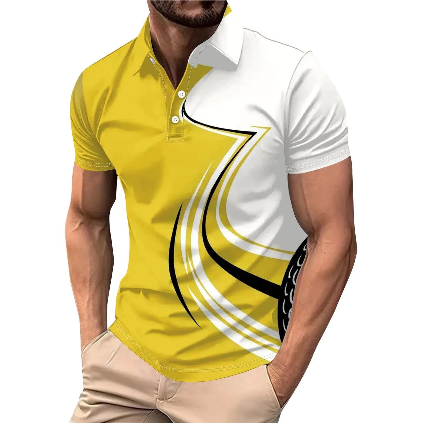 Men's 3d Printed T-Shirt Irregular Stripes Short Sleeve Fashion Casual  Pull over