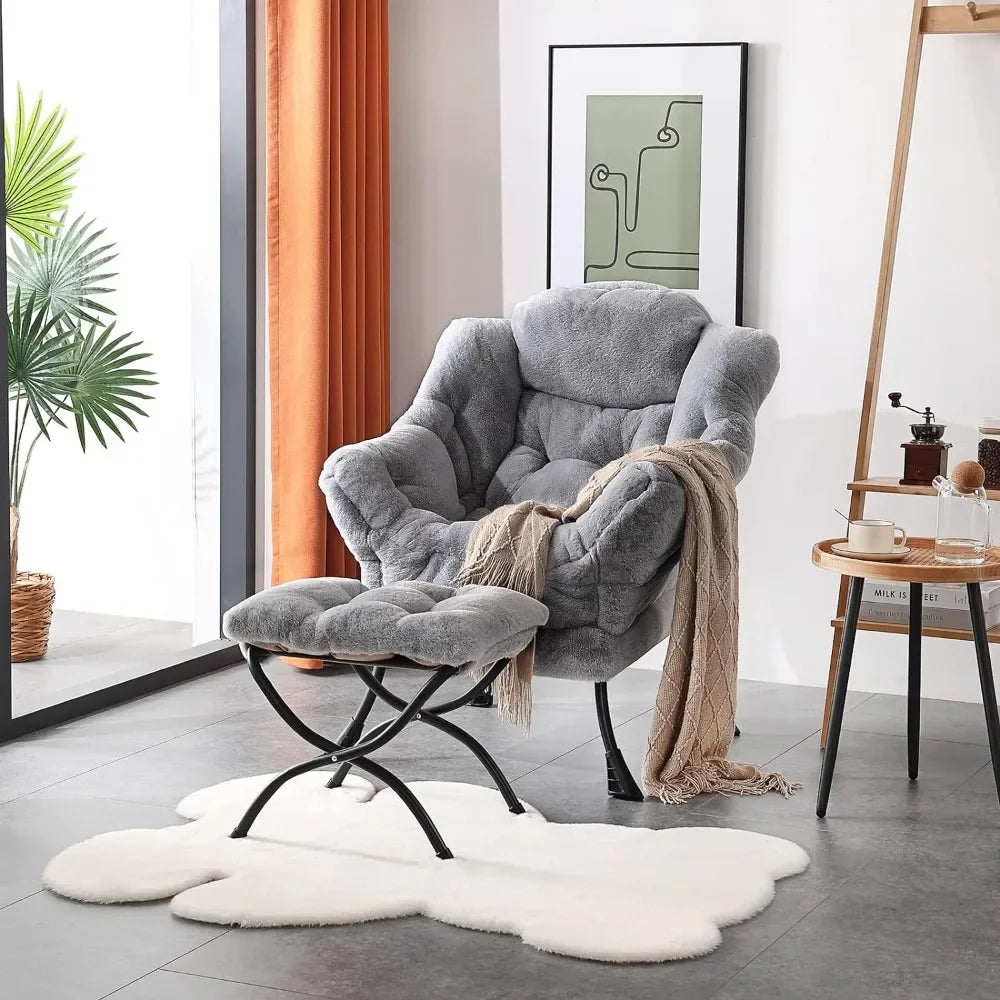 Living Room Chairs, Lounge Reading Chairs with Ottoman