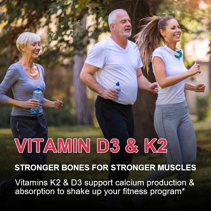 Vitamin D3 K2 Gummies - Supports Healthy Bone, Heart & Calcium Absorption, & Immune Health - Plant Based, Non-GMO