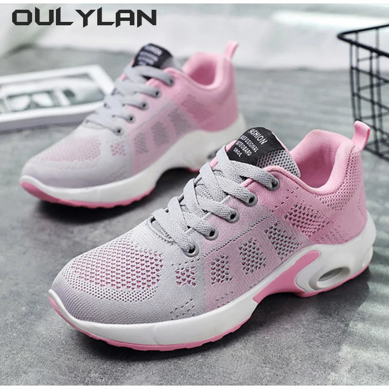 Breathable Fashion Women's Shoes Casual and Lightweight Sports Lace Up Air Cushion