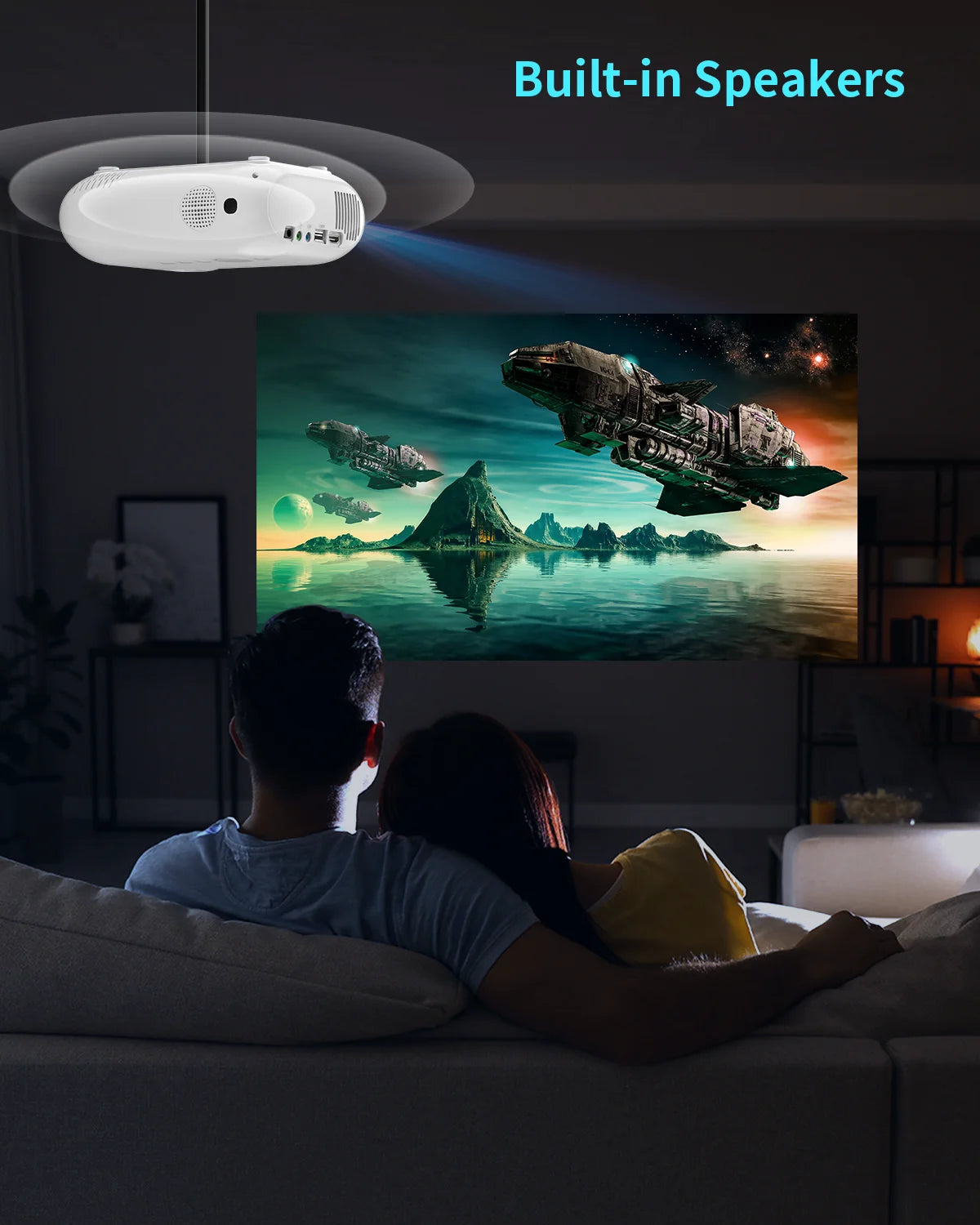 1080P Projector with Built-in Netflix/Prime Video/YouTube