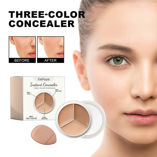 Precise Coverage Three Color Partition Beauty And Health Facial Concealer Spot Acne Marks