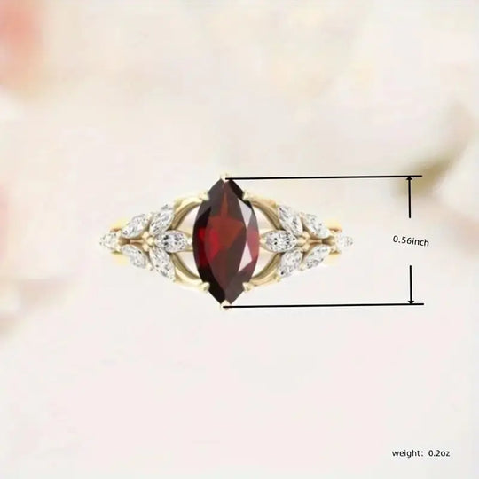 Luxurious 18K Gold-Plated Scarlet Zircon Ring - Chic, Dazzling Accessory for Every Occasion & Gift Idea