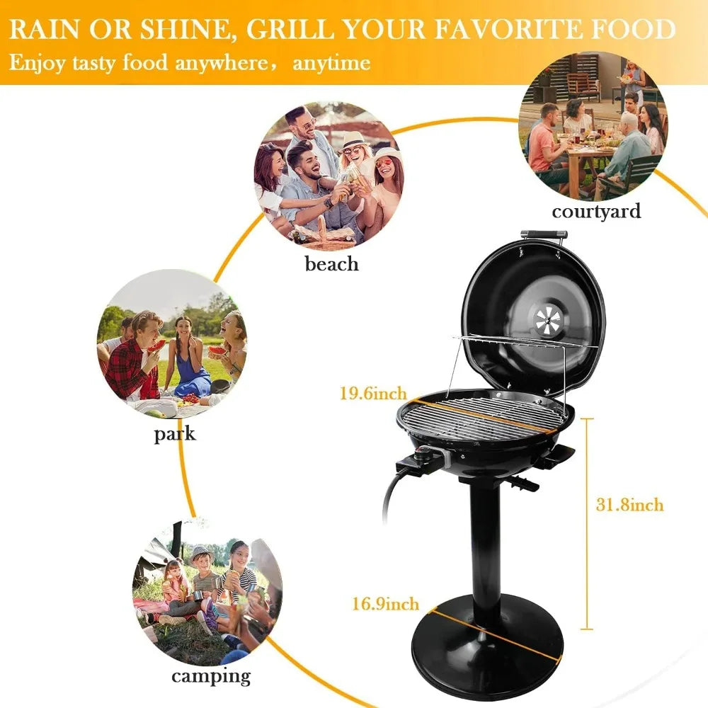 15-Serving Indoor/Outdoor Electric BBQ Grill Double Layer Design, Portable