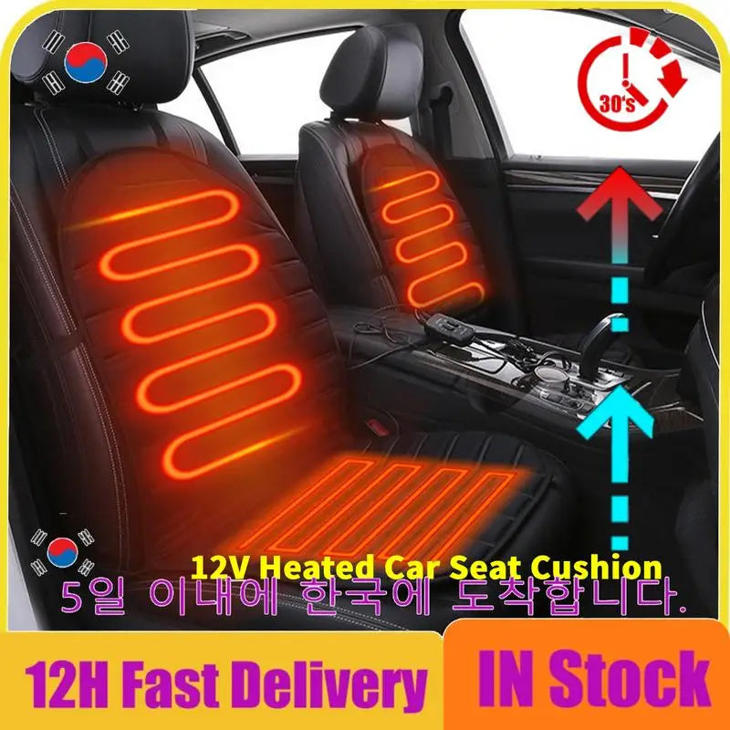 12V Universal Heated Car Seat Cushion Cloth Seat Cover