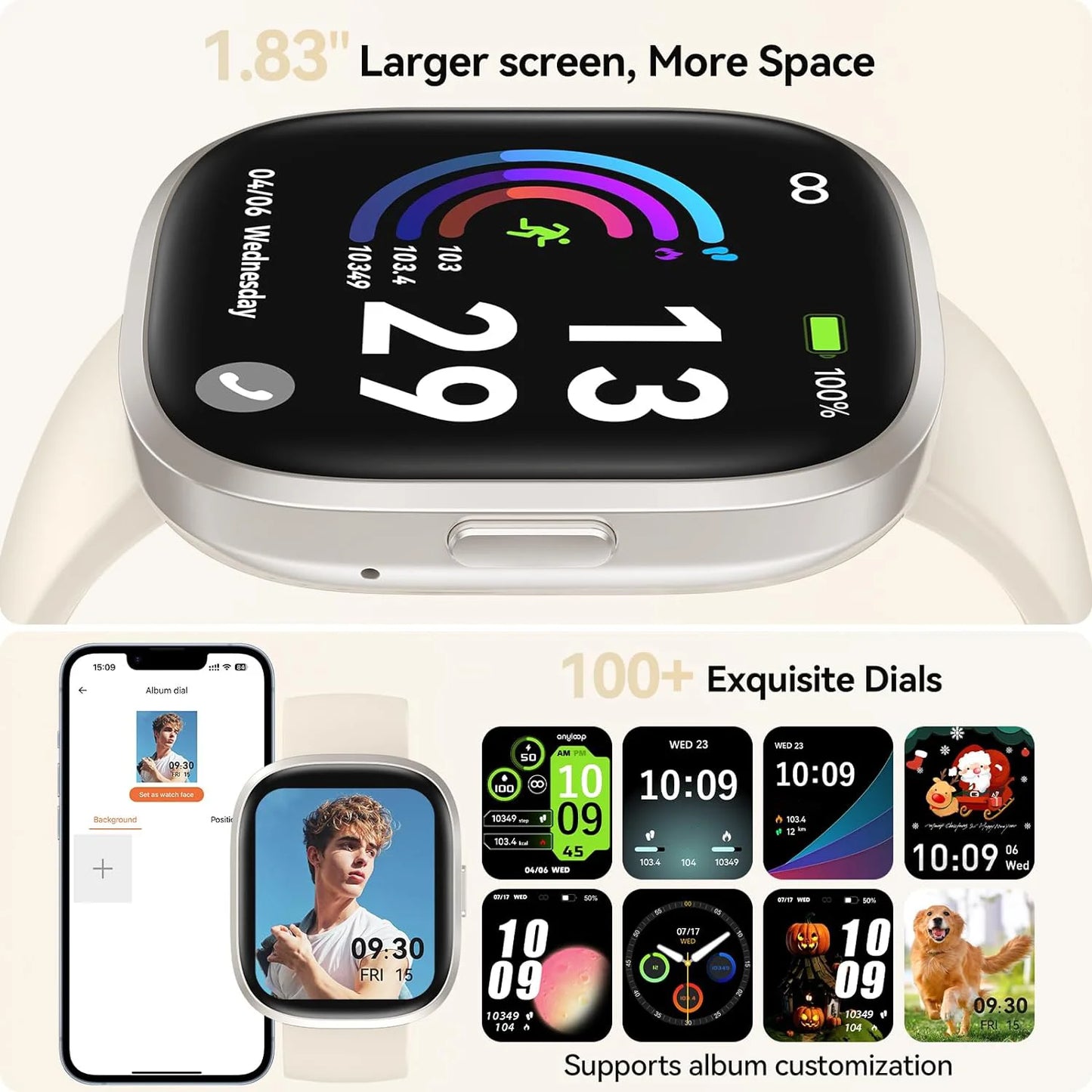 Smart Watches for Men Women  Sleep Tracking,  Step Calorie Counter Fitness  Activity Trackers Pedometer