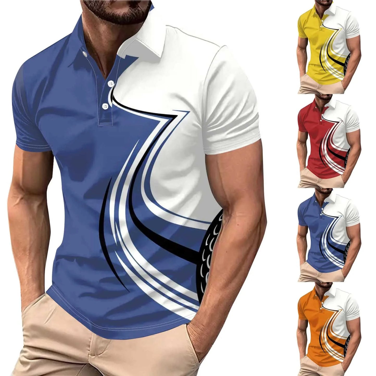 Men's 3d Printed T-Shirt Irregular Stripes Short Sleeve Fashion Casual  Pull over