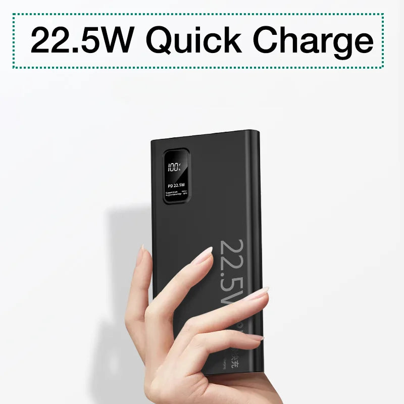 Fast Charging Portable Large Capacity Powerbank 20000mAh USB C 22.5W For iPhone Samsung Xiaomi External Spare Battery