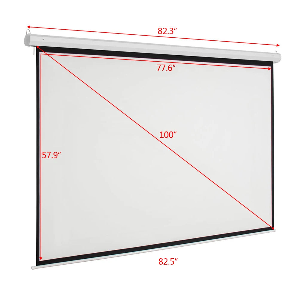 100 INCH 4:3 Manual Projector Screen for Home Theater Classroom Conference Room