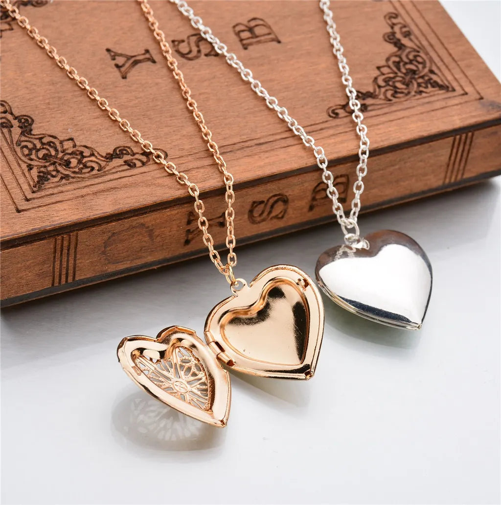 Heart-shaped Photo Frame Pendant Necklace Charm Openable Locket