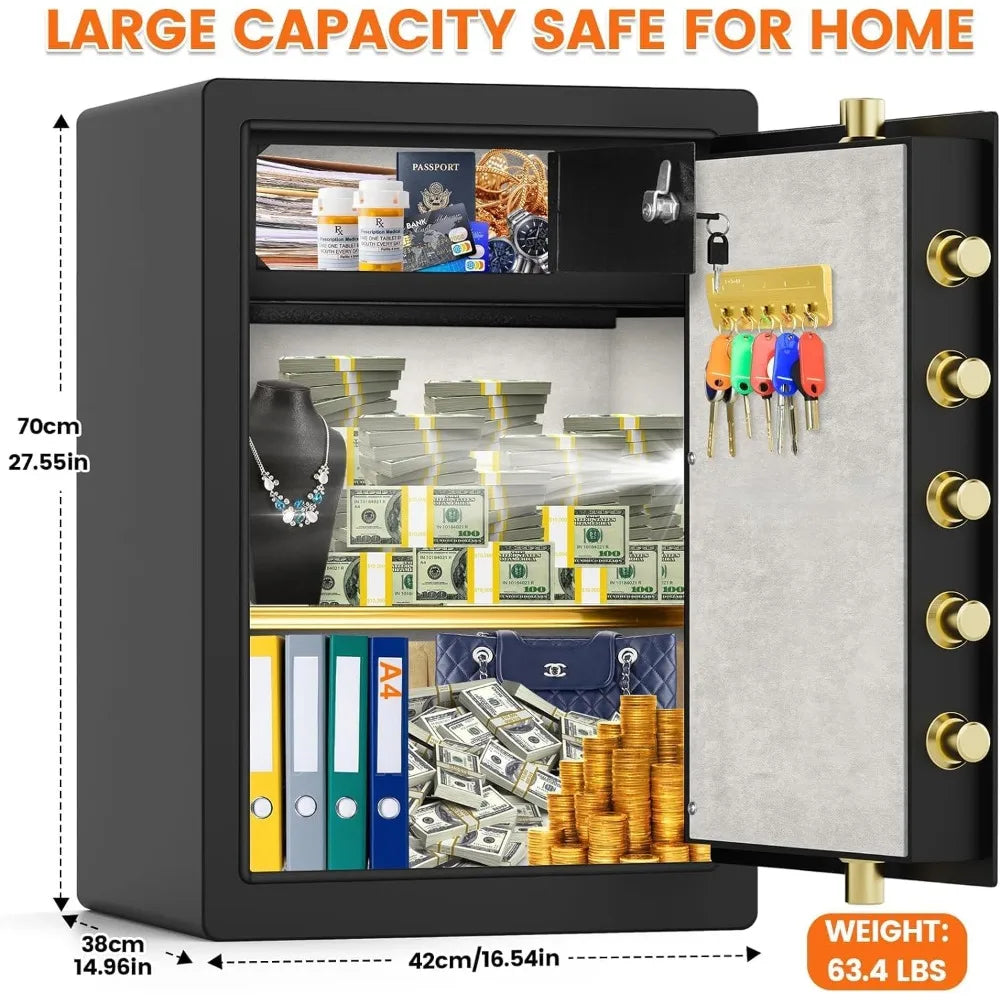 5.0 Cu ft Extra Large Home Safe Fireproof Waterproof, Removable Inner Cabinet