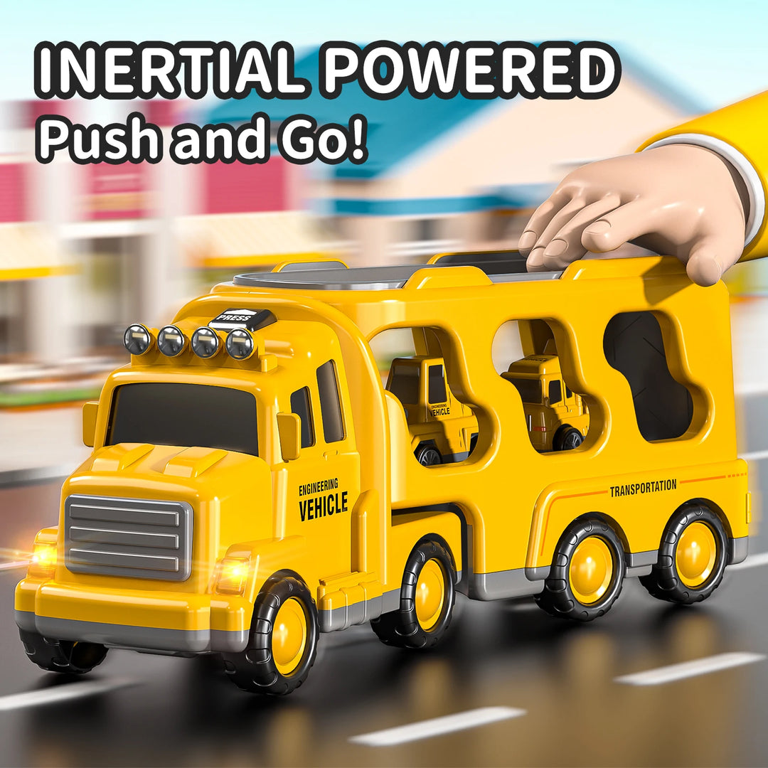 5 in 1 Toys for Construction Vehicles Transport Truck Carrier , Gifts for Kids Boys Girls